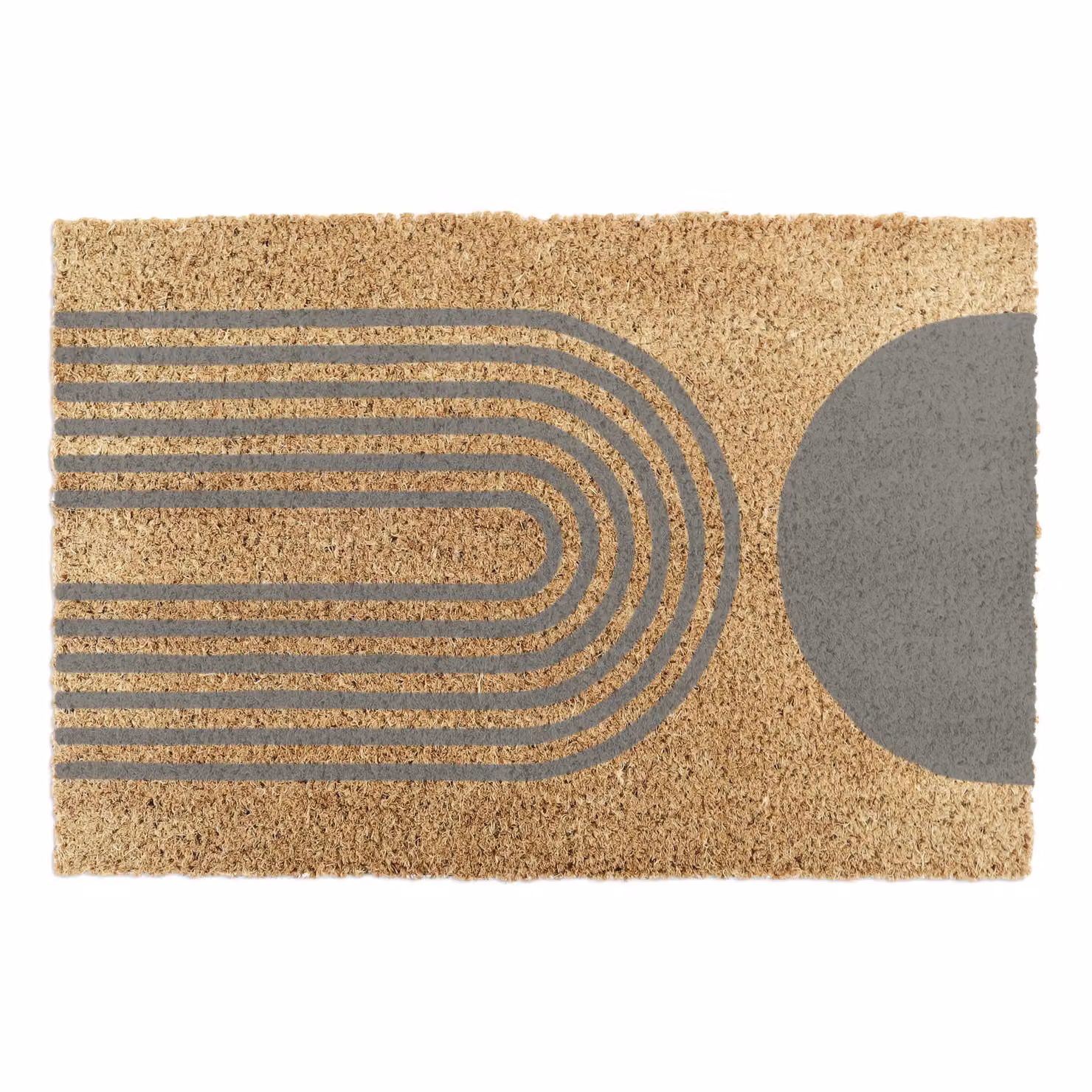 Artsy Mats Grey Abstract Half Moon Semicircular Doormat, W/D: 60 x 40 cm – 4