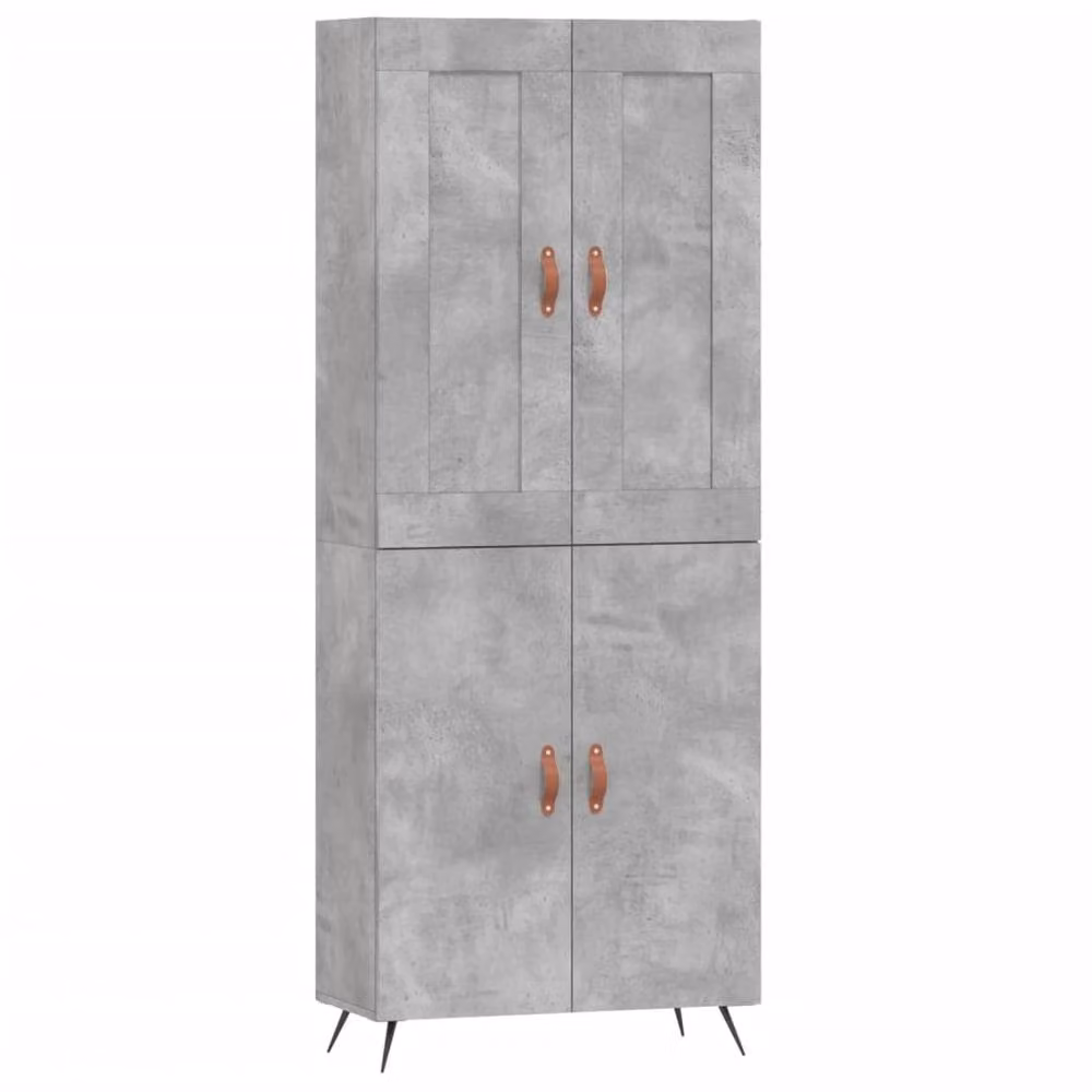 Berkfield Home Highboard in Concrete Grey, W/D/H: 69.5 x 34 x 180 cm – 3