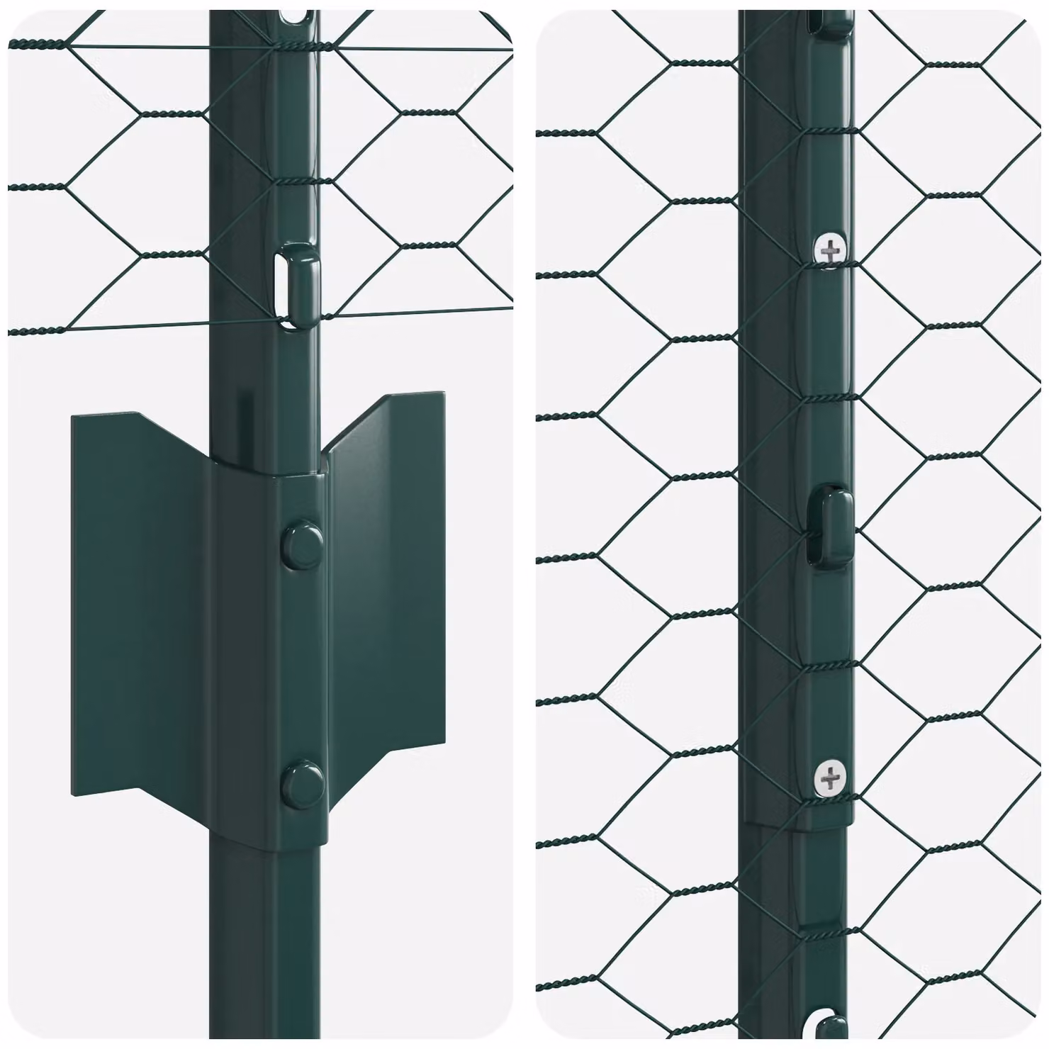 Berkfield Home Metal Garden Fence Set of 2, Green – 3