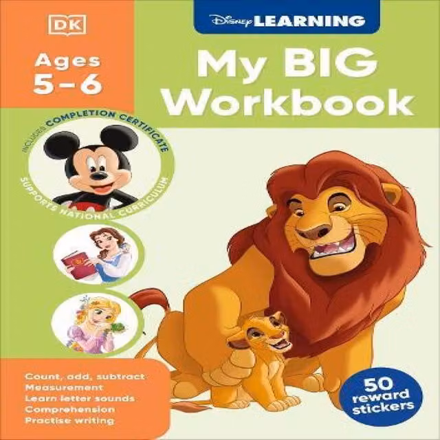 DK Disney Learning Big Workbook for Ages 5-6 (Year 1), Multicolour Paperback
