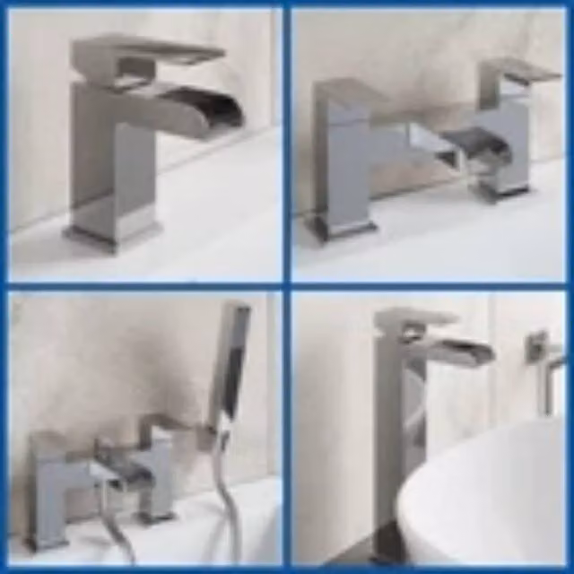 Kelvenix Bathroom Waterfall Bath Shower Mixer Tap in Silver – 1