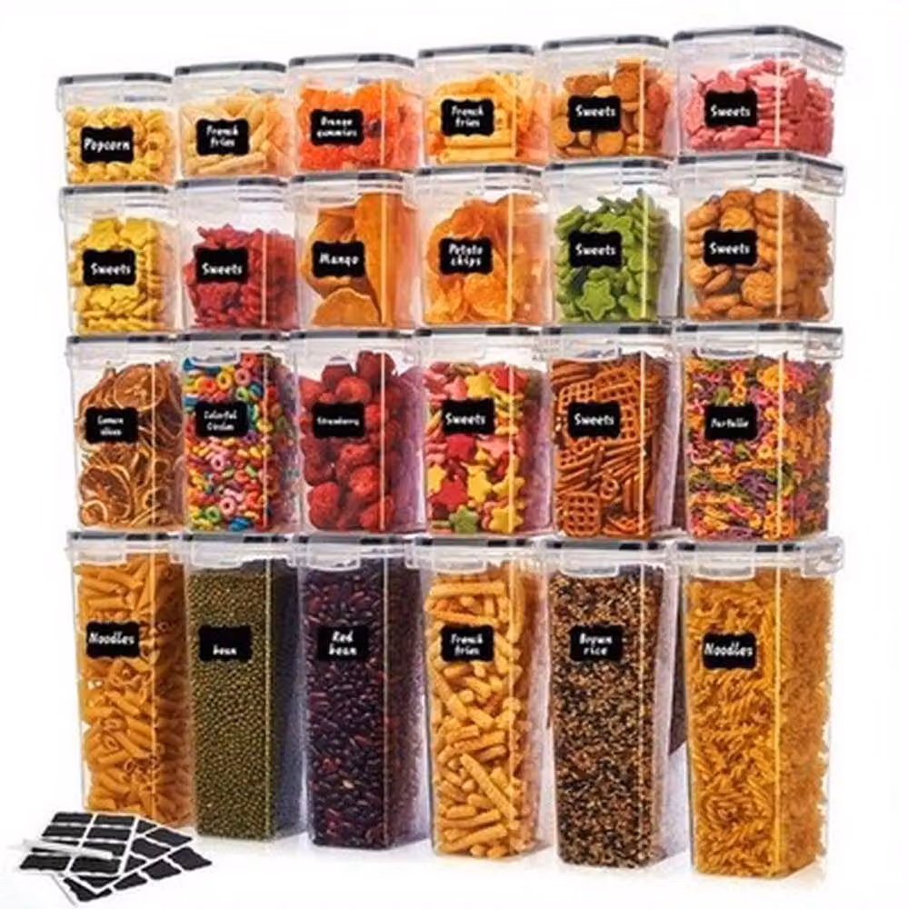 NESTLUNE 24-Piece Airtight and Leakproof Dry Food Storage Container Set in Transparent Plastic – 2