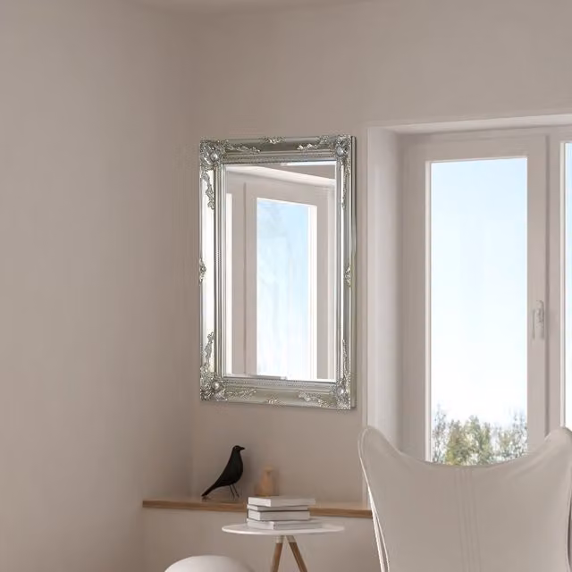 MirrorOutlet Buxton Classic Rectangular Silver Wall Mirror W: 110 cm, H: 79 cm