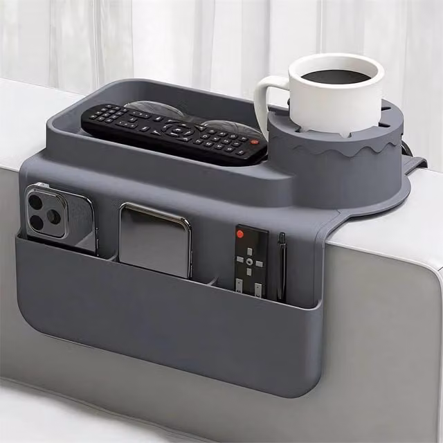 Nordara Silicone Sofa Arm Tray and Remote Holder Couch Organiser in Grey – 1