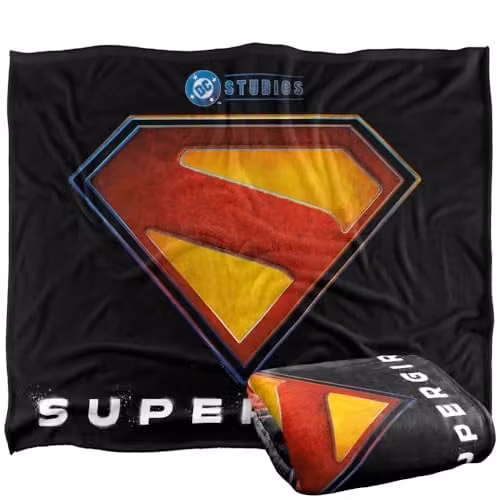 Warner Bros. Supergirl 2026 Full Colour Shield Name Under Royal Silky Touch Super Soft Fleece Throw Blanket, Multicolour, W: 152 cm, D: 127 cm
