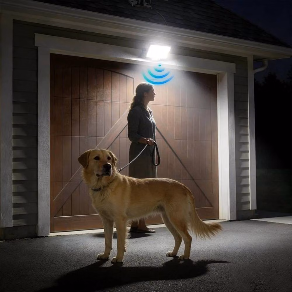 EONLION 210 LED Solar Motion Sensor Wall Light in Black – 5