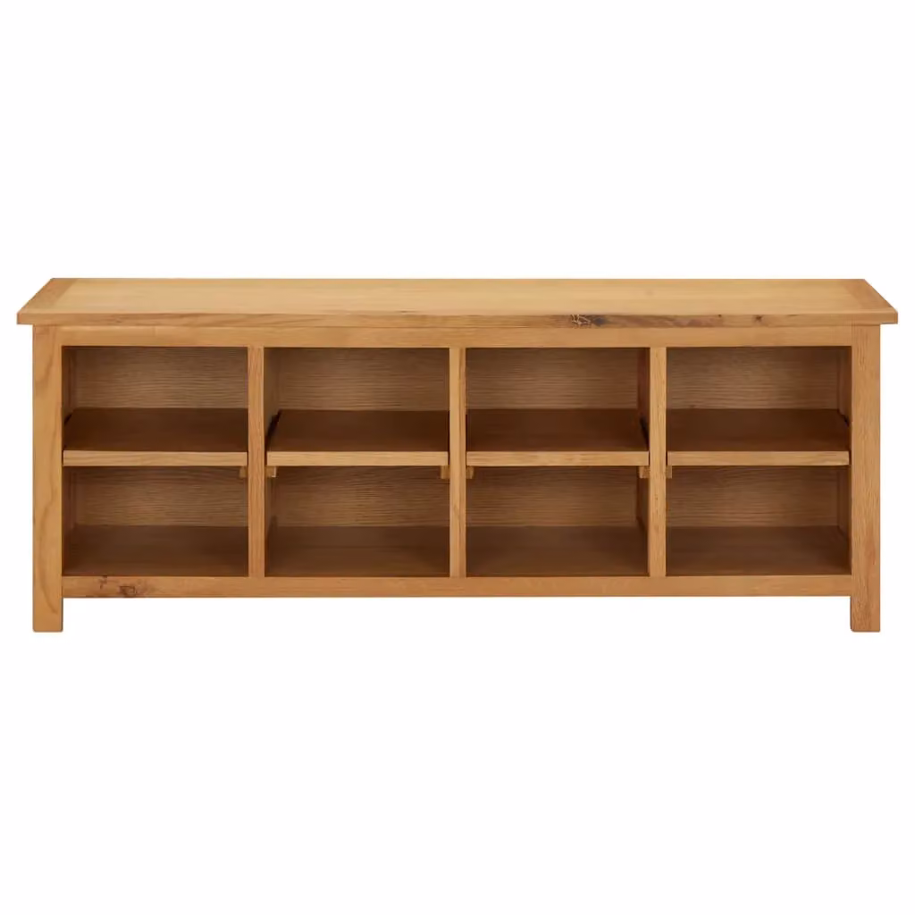 Berkfield Home Solid Oak Wood Shoe Rack in Brown, W/D/H: 114 x 37 x 45 cm – 2