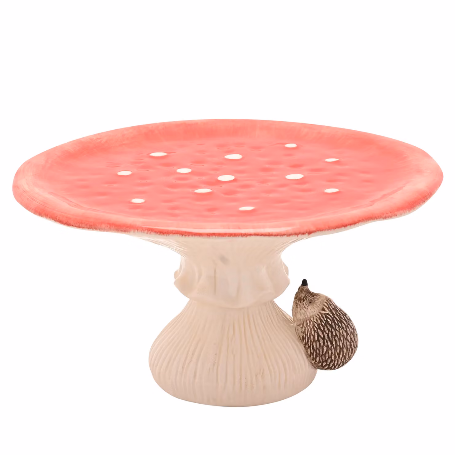 Country Living Autumn Harvest Toadstool and Hedgehog Ceramic Cake Stand in Red, White and Multicolour – 2