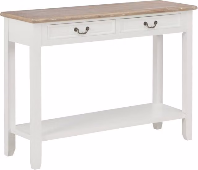 Berkfield Home White Wood Console Table W/D/H: 110 x 35 x 80 cm