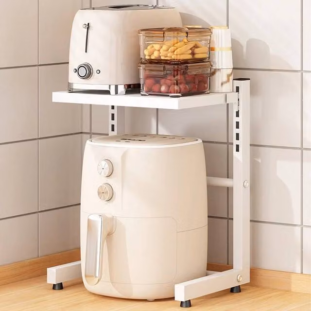 EONLION White 2-Tier Metal Tabletop Kitchen Organiser Rack