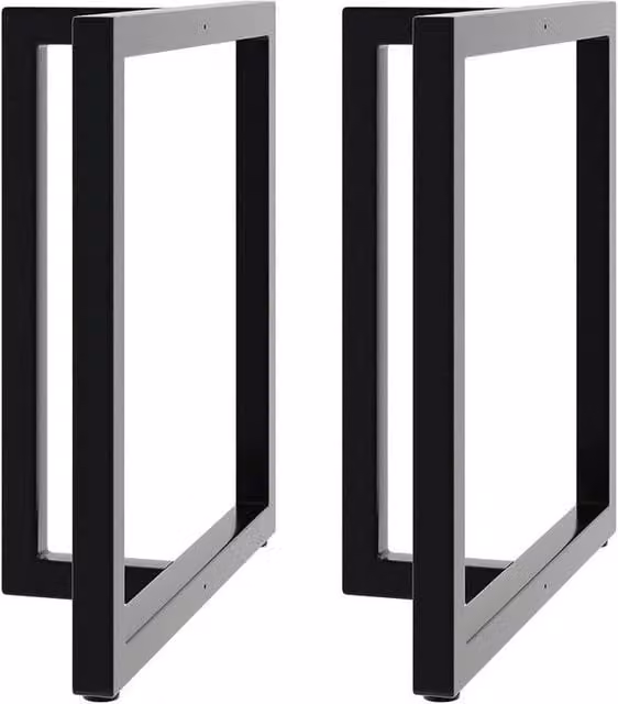 KORVIXA Industrial Rustic Steel Table Legs, Black, H: 40 cm, W: 30 cm, D: 52 cm – 1