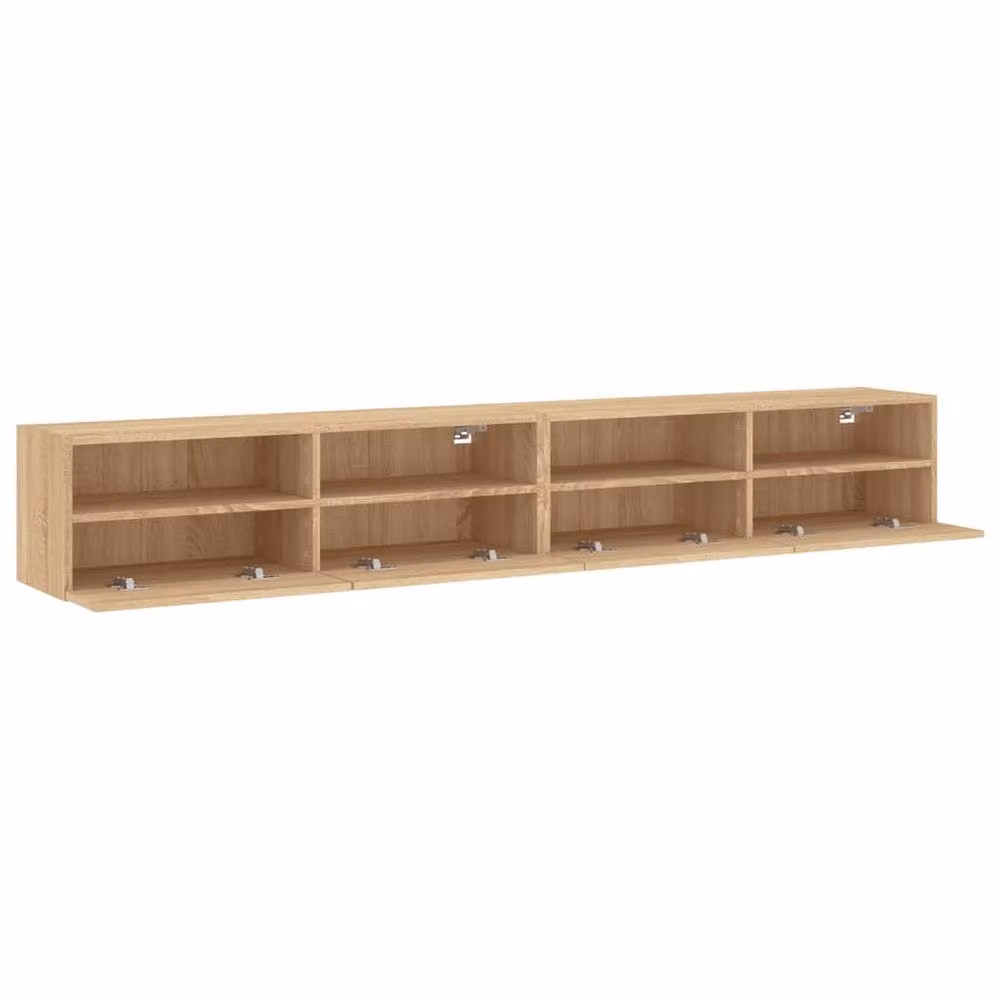 Berkfield Home Set of 2 Modern TV Wall Cabinets in Sonoma Oak Light Tan, W/D/H: 100 x 30 x 30 cm – 3