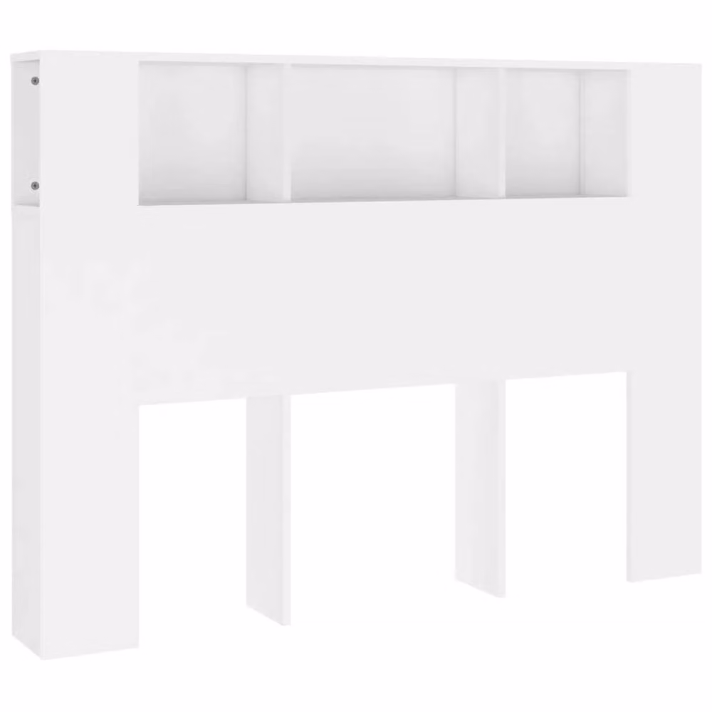 Berkfield Home Modern Headboard Cabinet in White, W/D/H: 140 x 18.5 x 104.5 cm – 2