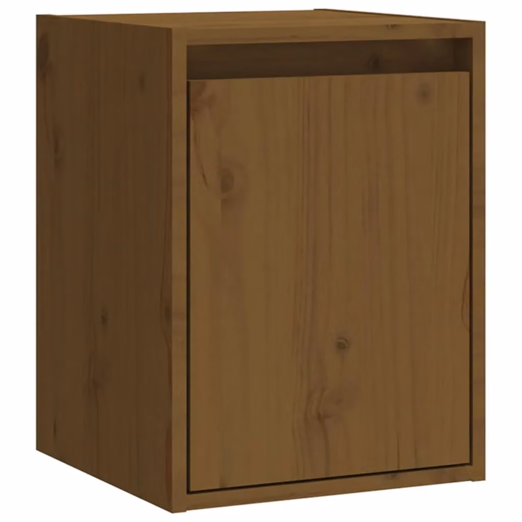 Berkfield Home Set of 2 Solid Wood Pine Wall Cabinets in Honey Brown, W/D/H: 30 x 30 x 40 cm – 4