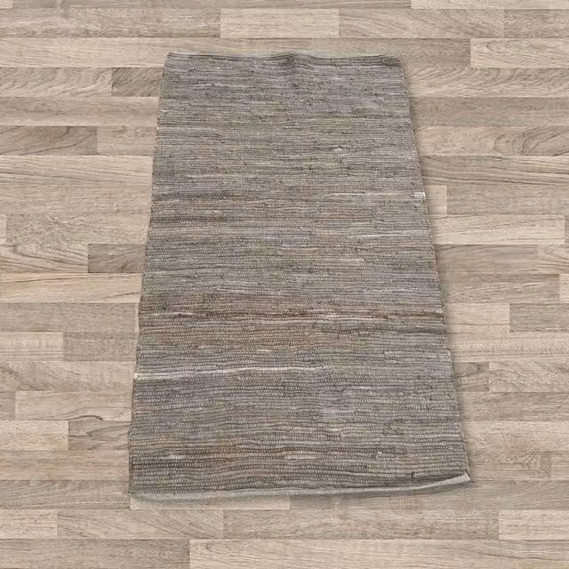 KDMK Ethnic Woven Cotton Rectangular Rug in Grey and Black