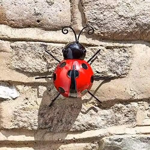 Marco Paul Red Dotted Ladybird Metal Garden Ornament, Height: 15 cm – 1