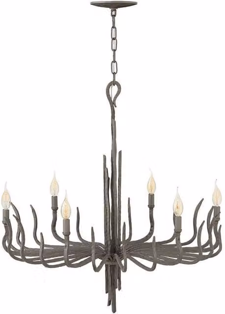 Elstead Spyre 6 Light Bronze Chandelier with E14 Sockets