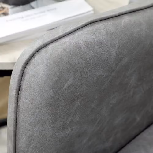 HOMCOM Modern 2 Seater Sofa in Grey Synthetic Leather – 4