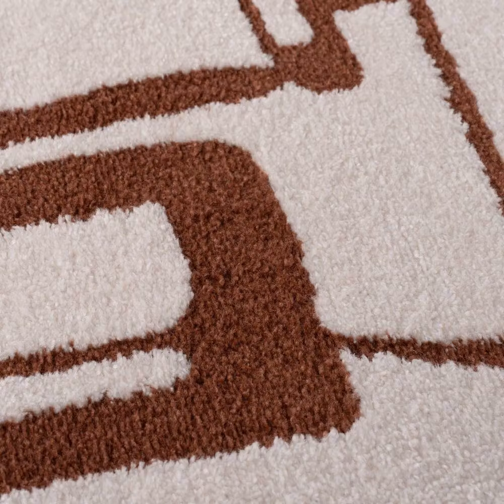 THE RUGS Loft Abstract Soft Pile Area Rug in Terracotta, W: 200 cm, D: 290 cm – 4