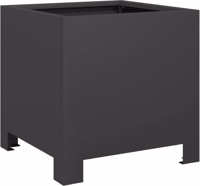 Berkfield Home Steel Garden Planter Tub, Black, W/D/H: 30 x 30 x 30 cm
