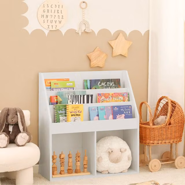 SoBuy Childrens Book Storage Unit in White MDF