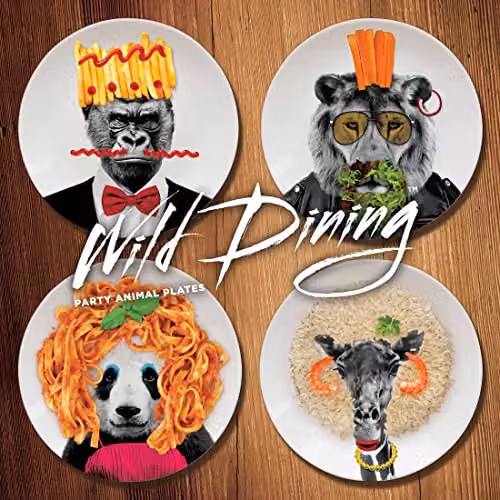 Wild Dining Giraffe Ceramic Dinner Plate in Mustard, Yellow, Black and White – 3