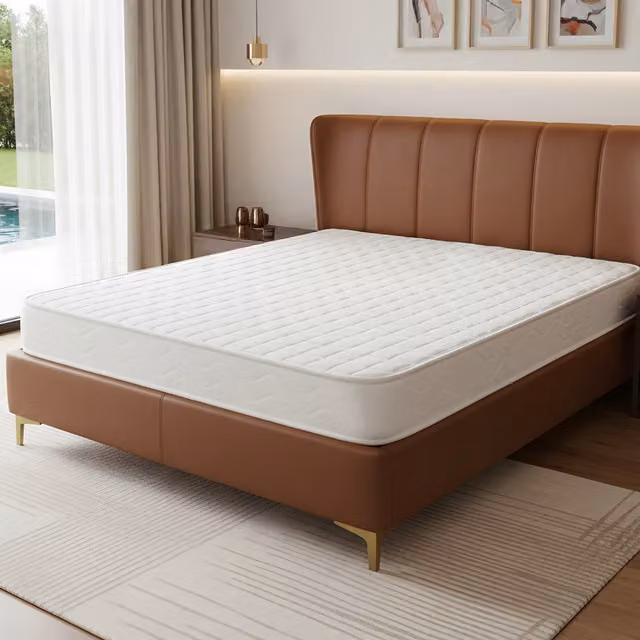 Livingandhome White Hybrid Single Mattress with Temperature Regulation and Knit Fabric, W/D/H: 90 x 200 cm