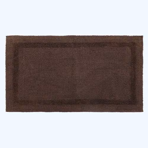 Homescapes Luxury Cotton Bath Mat and Pedestal Mat Set, Brown, W/D/H: 50 x 80 cm and 50 x 55 cm – 3