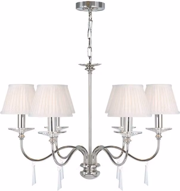 Elstead 6 Light Classic Metal Lantern Ceiling Chandelier in Silver and Grey