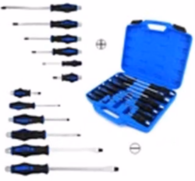 Nordara 12-Piece Anti-Slip Magnetic Manual Screwdriver Set in Blue and Black – 1