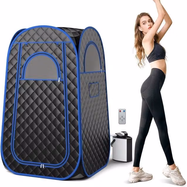 Gymax Portable Full Body Steam Sauna Tent with 3L Steam Generator in Black