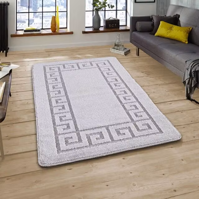 Smart Living Non Slip Heavy Duty Machine Washable Hallway and Kitchen Door Mat, Silver, W: 60 cm, D: 40 cm – 1