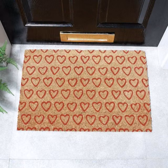 Artsy Mats Hearts Doormat in Brown, W/D: 60 x 40 cm