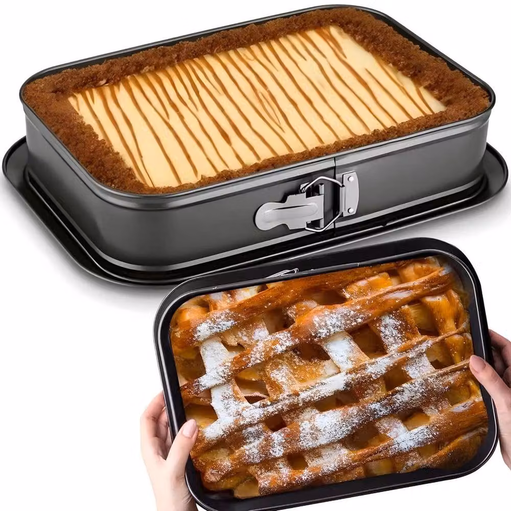 NESTLUNE Non-Stick Rectangular Springform Cake Tin in Black, W/D/H: 100 x 15 x 15 cm – 5