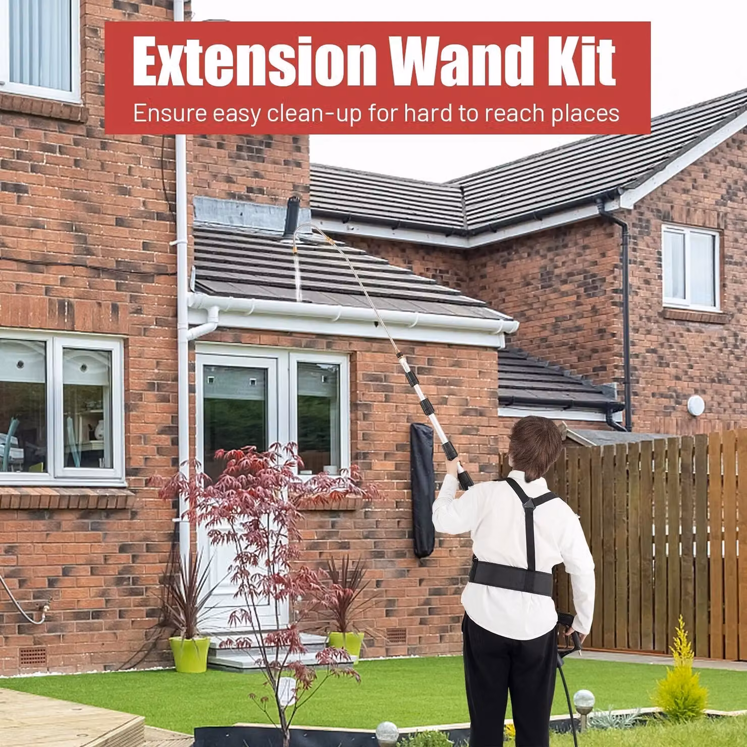 Costway 5M Telescoping Pressure Washer Extension Wand, Commercial Grade Aluminium, Black – 2