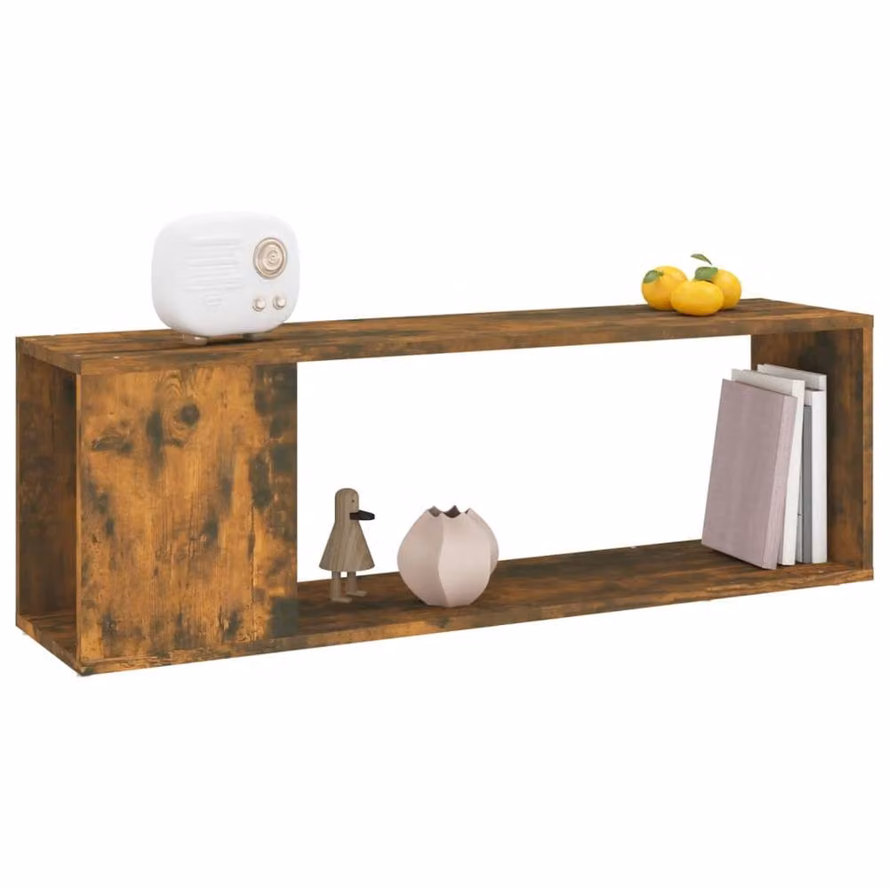Berkfield Home Smoked Oak TV Cabinet in Brown, W/D/H: 100 x 24 x 32 cm – 3
