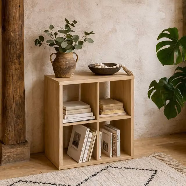 Wyld Haus Mauro 2x2 Cube Storage Unit in Artisan Oak, Natural Brown and Beige, W/D/H: 72.8 x 32.9 x 72.7 cm