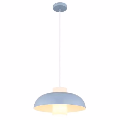 Globo Lighting Modern Blue Glass Dome Pendant Light with Adjustable Height and E27 Socket