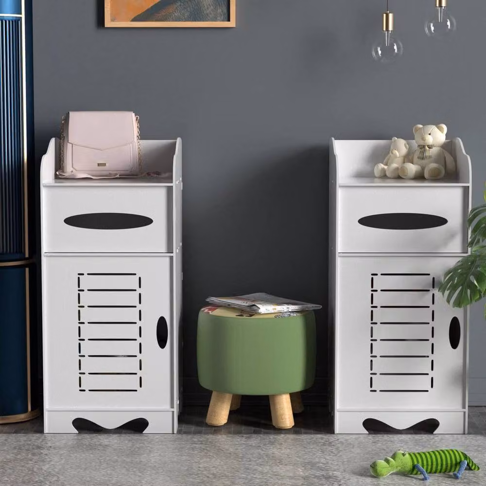 EONLION White Waterproof Bathroom and Kitchen Storage Cabinet, W: 60 cm, D: 25.5 cm, H: 25.5 cm – 3