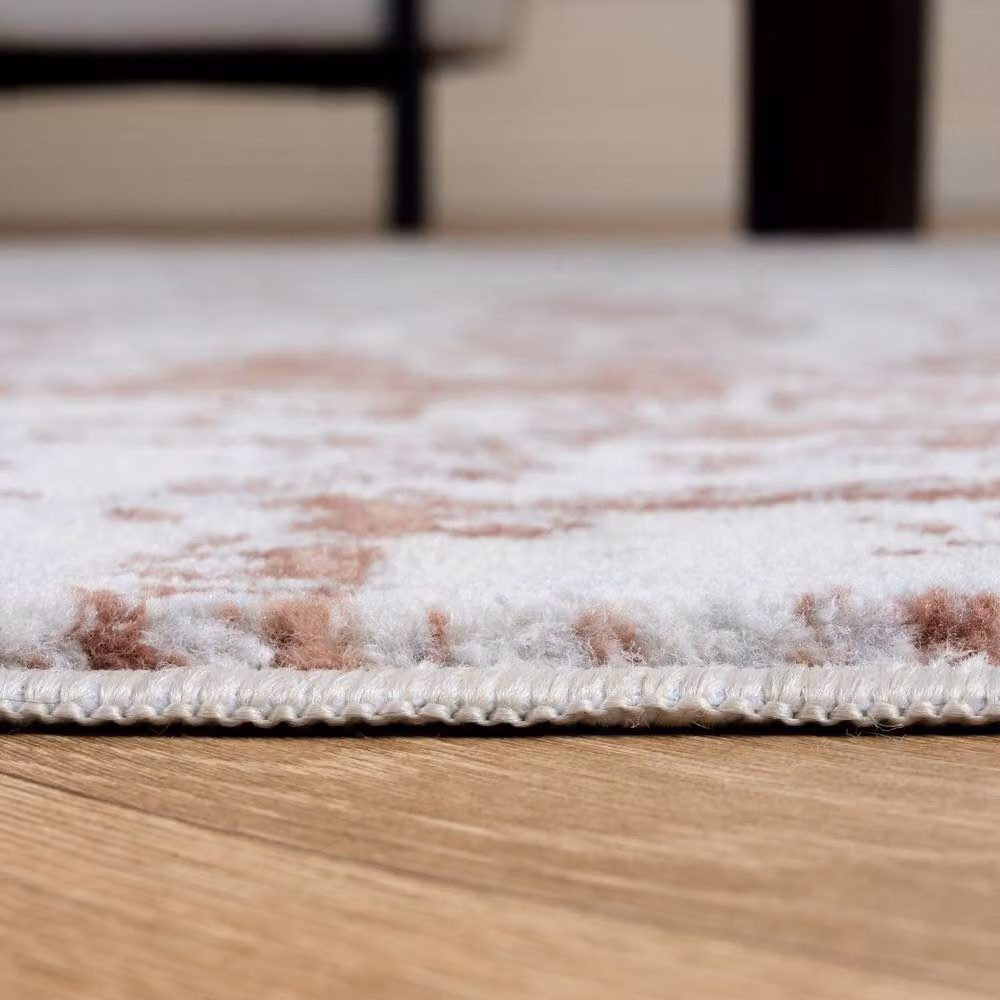 THE RUGS Elaris Stain Resistant Abstract Area Rug in Pink and Light Grey, W: 120 cm, D: 170 cm – 3
