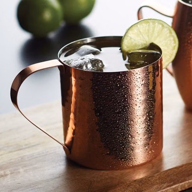 BarCraft Hammered Moscow Mule Mug in Gold Stainless Steel