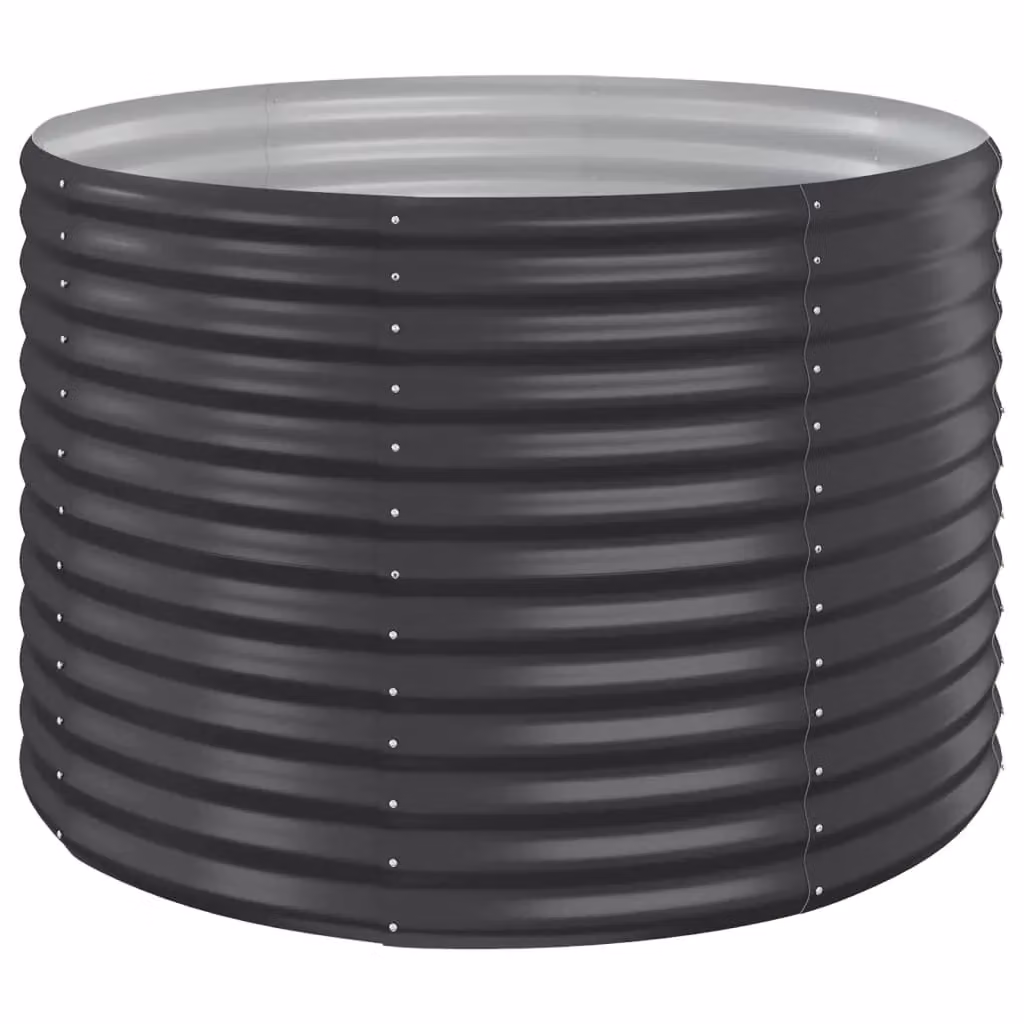 Berkfield Home Garden Powder-coated Steel Raised Bed in Anthracite Black, W/D/H: 100 x 100 x 68 cm – 2