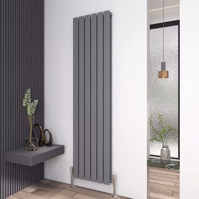 MCC Direct Designer Flat Panel Double Radiator in Anthracite Grey, H: 1800 mm, W: 408 mm – 1