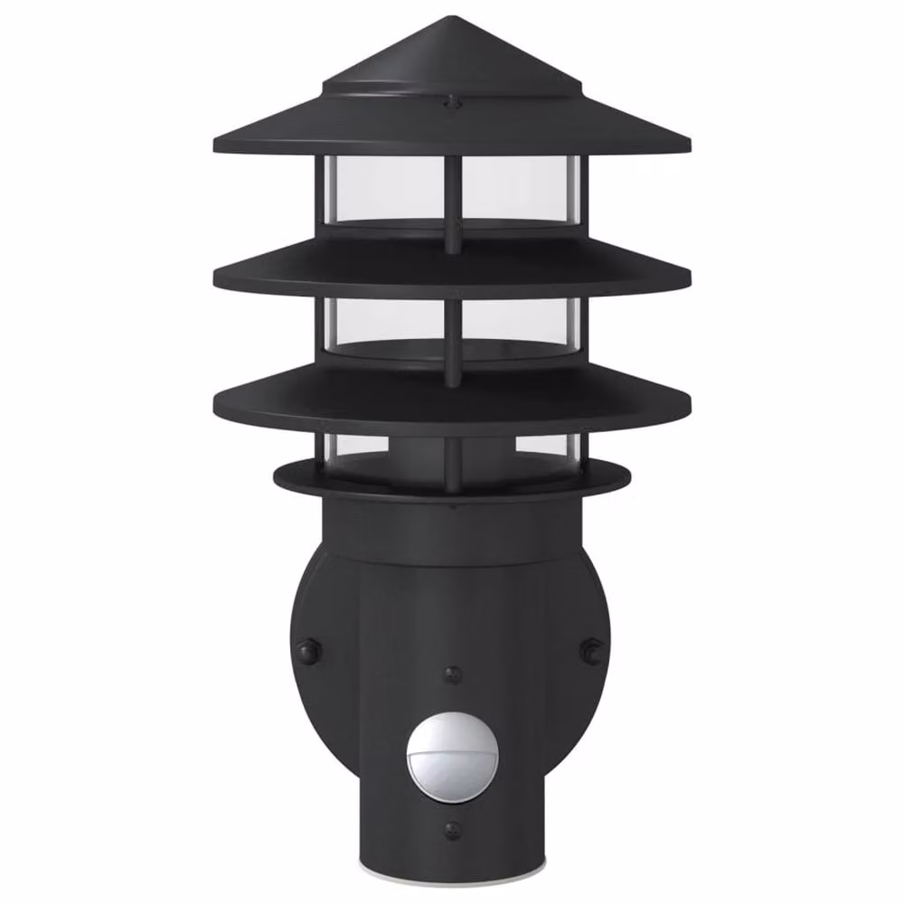 Berkfield Home Set of 2 Black Stainless Steel Outdoor Wall Lights with Motion Sensor – 3