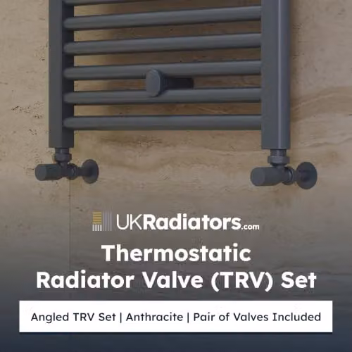 UK Radiators Round Thermostatic Radiator Valve Pair in Brushed Brass and Anthracite Grey – 3