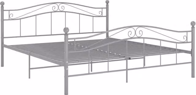 Berkfield Home Grey Metal Bed Frame W: 160 cm, L: 200 cm