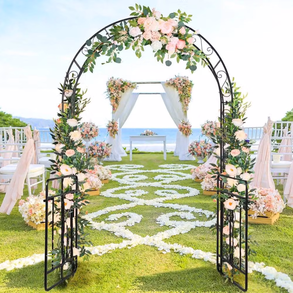 EONLION Black Metal Garden Arch Trellis Support – 4