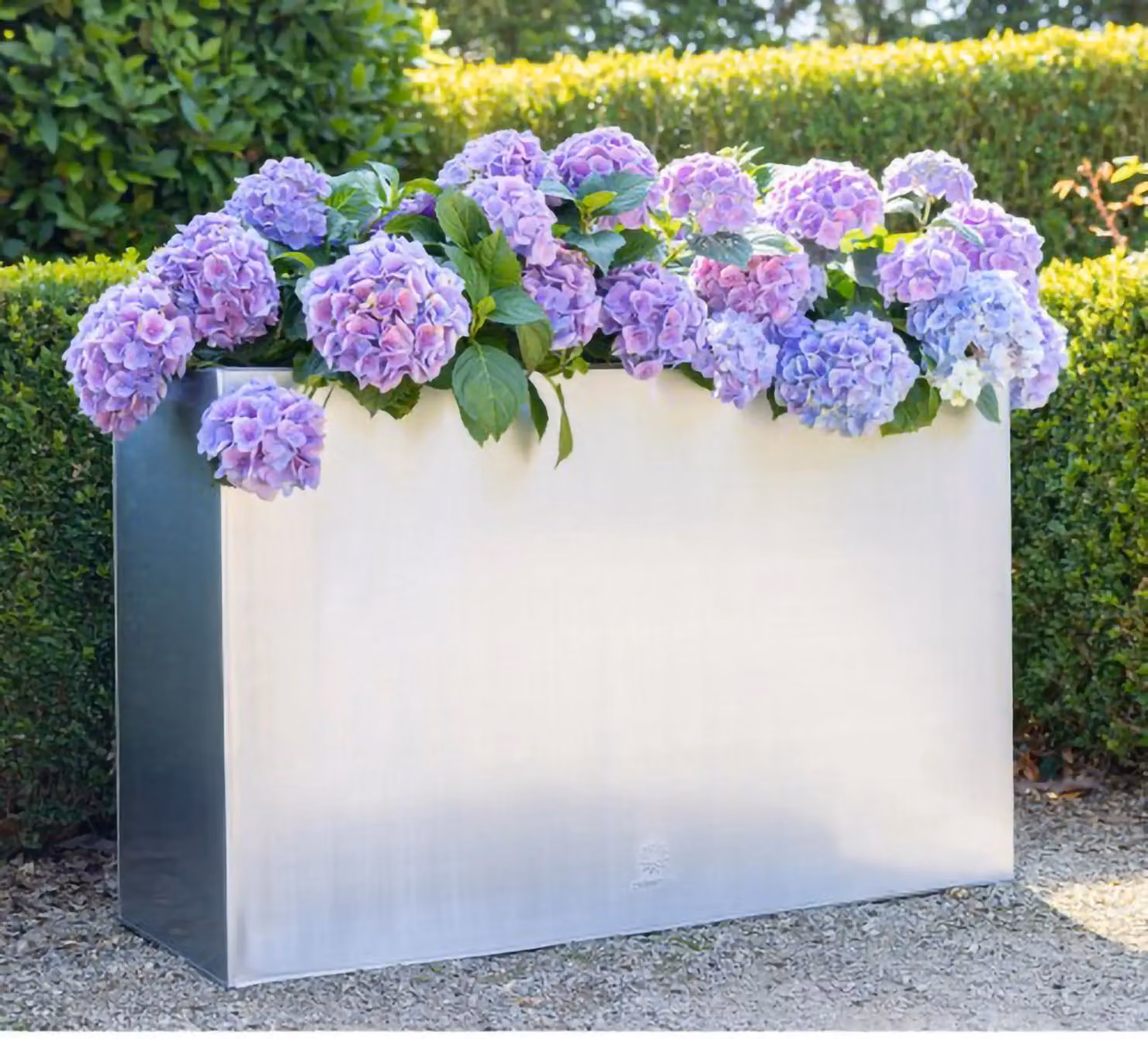 Primrose Silver Galvanised Steel Tall Trough Planter with Insert – 2