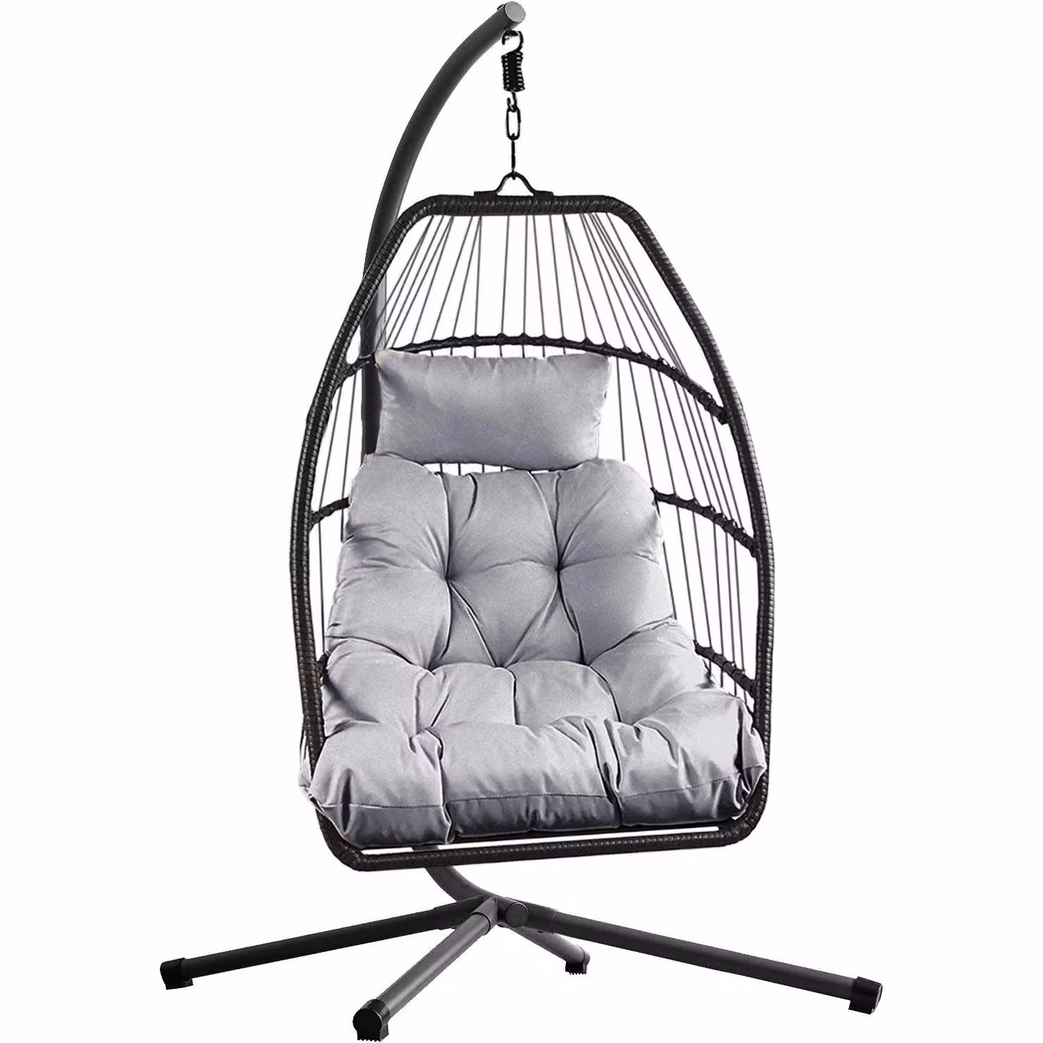 Home Republic Miami Hanging Egg Chair with Cushion in Black – 2