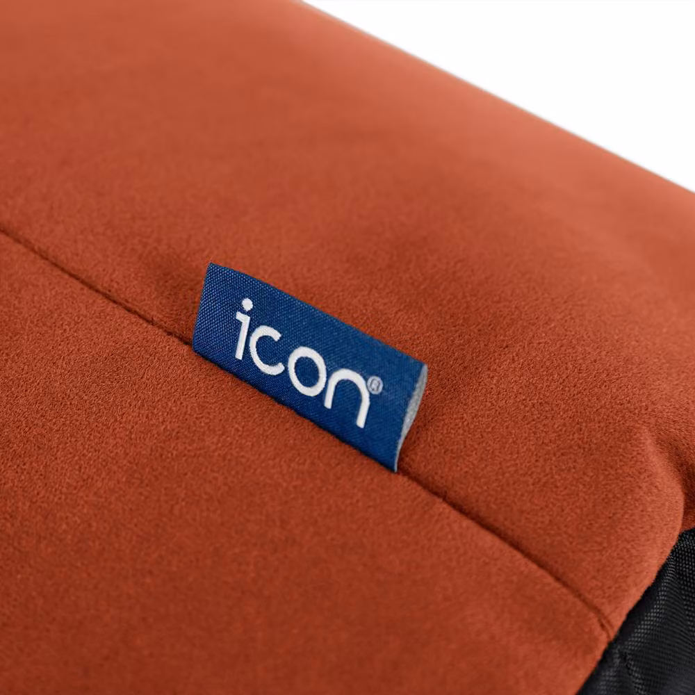 icon Milano Orange Velvet Round Bean Bag Footstool – 6